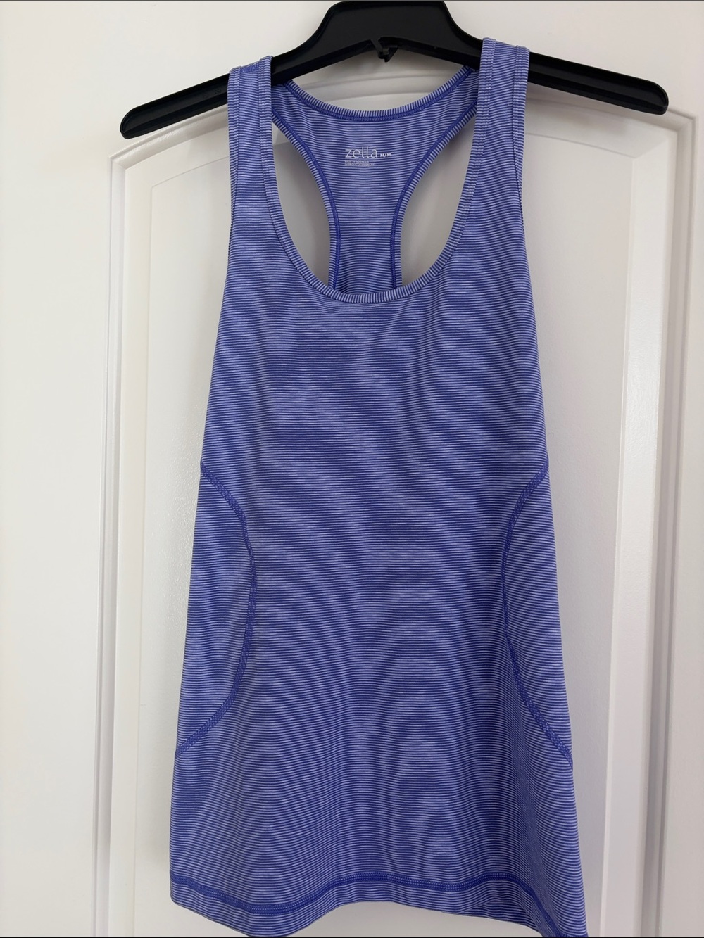 Zella Lavender Striped Racerback Tank Top